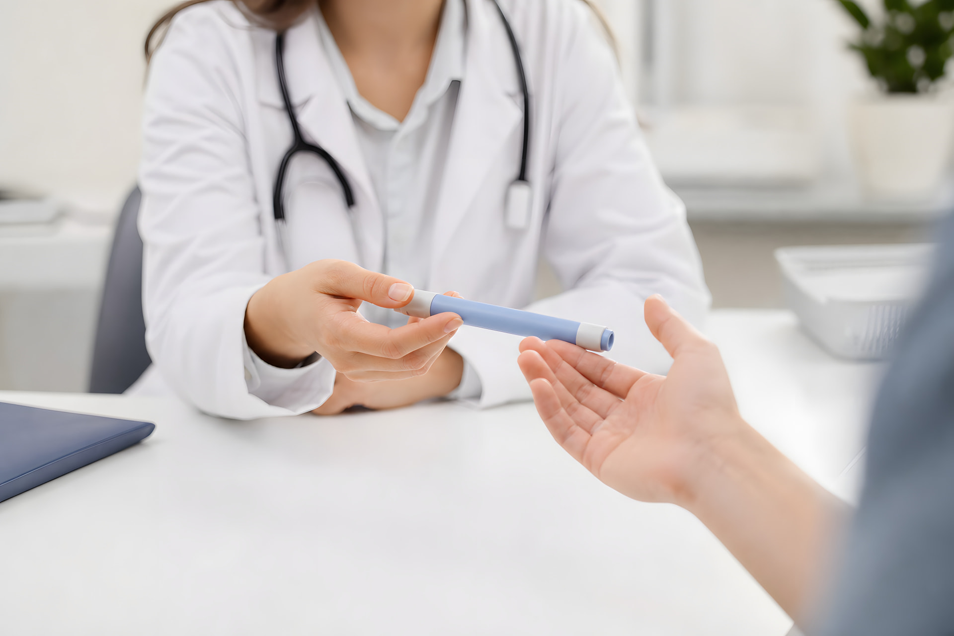 Physician reviewing a weight loss patient's medication plan in Napa